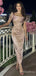 Elegant Champagne Square Mermaid Long Prom Dress, Evening Dress, PD38134