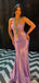 Elegant Purple Sweetheart Sheer Corset Mermaid Long Prom Dress,PD381798