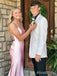 Elegant Pink Spaghetti Strap Backless Mermaid Long Prom Dress, Evening Dress, PD381809