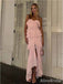 Elegant Strapless Pink Chiffon Long Ruffles Tiered Prom Dress-High-Low Evening Dress, PD381909