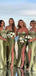 Sexy Green Front-Twist Long Mermaid Bridesmaid Dress with Slit, PD3298