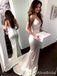 Sexy Ivory V-neck Bodycon Mermaid Long Prom Dress, Evening Dress, PD381925