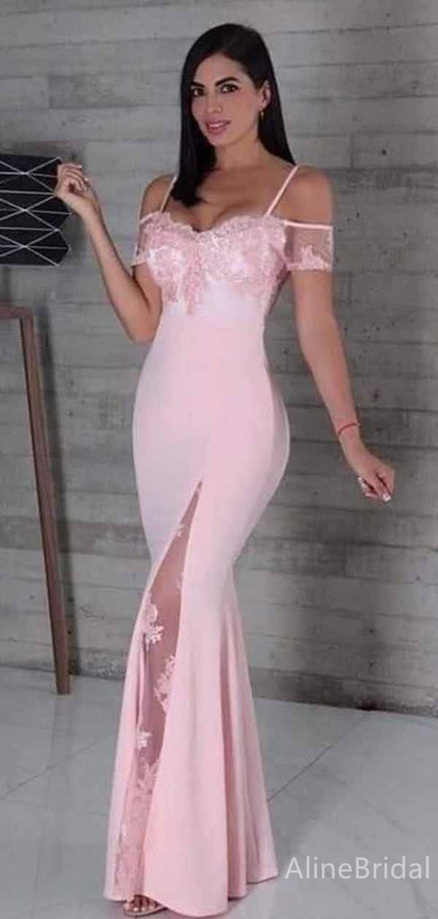 Gorgeous Light Pink Sweetheart Lace Appique Mermaid Long Prom Dress, Evening Dress, PD381928
