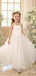 Simple White A-line Long Flower Girl Dress, FGS183
