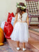 Cute Ivory Lace A-line Long Flower Girl Dress, FGS183