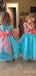 Elegant Blue A-line Long Tulle Flower Girl Dress with Bow, FGS190