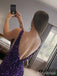 Sparkly Purple Sequins Deep V-neck Short Tight Homecoming Dress, HD328005