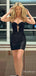 Elegant Black Sweetheart Strapless Lace Tight Short Homecoming Dress, HD328010