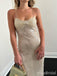 Sparkly Champagne Sequins Spaghetti Strap  Long Mermaid Prom Dress, Evening Dress, PD382154