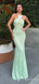 Sexy Mint Green Halter Long Mermaid  Prom Dress, Evening Dress, PD382180