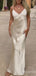 Elegant V-neck Spaghetti Strap Mermaid Ivory Long Prom Dress,Evening Dress,PD382187