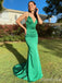 Gorgeous Green V-neck Spaghetti Strap Mermaid Long Prom Dress,Evening Dress,PD382190