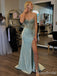 Gorgeous Light Turquoise Sweetheart Strapless Long Mermaid Prom Dress with Side Slit, Evening Dress, PD382195