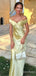 Elegant Yellow Off the Shoulder Backless Mermaid Long Prom Dress, Evening Gown, PD381873