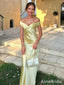 Elegant Yellow Off the Shoulder Backless Mermaid Long Prom Dress, Evening Gown, PD381873