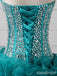 Sparkly Green Rhinestones Strapless A-line Short Tiered Ruffles Homecoming Dress, HD32687