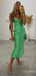 Simple Pink V-neck Spaghetti Strap Mermaid Long Prom Dress, PD38034