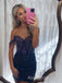 Sparkly Purple Beading Off the Shoulder Tight Short Homeocming Dress with Tassels, HC382287