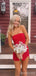 Elegant Red Strapless Short Tight Homecoming Dress, HC382285