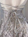 Sexy  Spaghetti Lace-up Back A-line  Silver Sequins Mini Homecoming Dress, PD382258