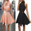 New Arrival Blush pink High neck open backs unique style homecoming dresses, BD001191