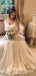 Romantic Chiffon Strapless A-line Layered Tulle Wedding Dresses with Train, AB1560