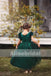 Dark Green Appliques Tulle Pretty Sleeveless Long Flower Girl Dresses, FGS072