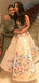 Gorgeous Colorful Floral Embroidery Lace Strapless Ball Gown Prom Dresses,PD00291