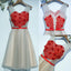 Lovely Heart-shaped Three-dimensional Lace Decals Sleeveless  Lace Up Back Homecoming Dresses,BD00205