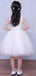 Lovely Lace White Tulle Handmade Applique Sleeveless Flower Girl Dresses, FGS026