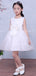 Lovely White Tulle Rose Floral With Bow Knot Flower Girl Dresses , FGS120