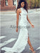 Romantic Ivory Full Lace Backless Mermaid Long Wedding Dresses, WD0578