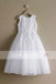 Off White Lace Tulle Classic Round Neck Flower Girl Dresses, FGS061