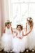 Off White Tulle Lace Top Ruffles Criss-cross Back Lovely Flower Girl Dresses, FG065