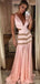 Pink Satin Chiffon Unique Open Back A-line Prom Dresses,PD00320
