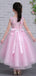 Pink Tulle Lace Applique High Low Gorgeous Flower Girl Dresses, FGS131