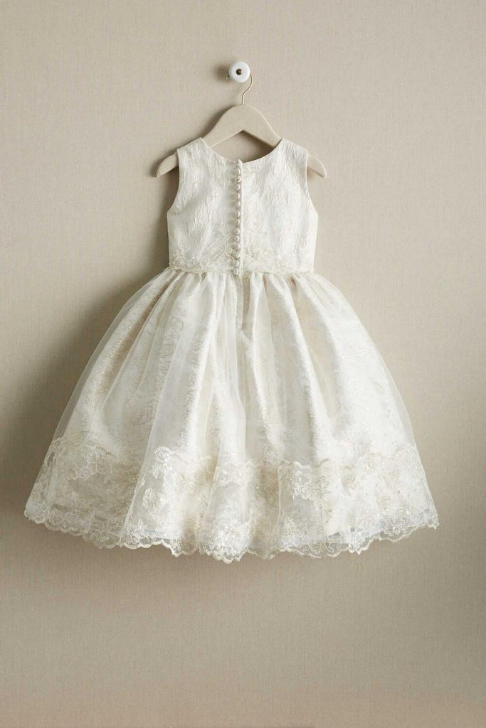 Round Neck Stunning Ivory Lace Cute  Flower Girl Dresses, FGS100