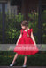 Sweet Red Appliques Tulle Pretty Sleeveless Short Flower Girl Dresses, FGS073