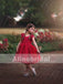 Sweet Red Appliques Tulle Pretty Sleeveless Short Flower Girl Dresses, FGS073