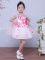 Unique Rose Applique Cap Sleeve Fashion Flower Girl Dresses, FGS033