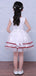 White Organza Red Satin Belt Cheap Simple Flower Girl Dresses , FGS123