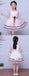 White Organza Red Satin Belt Cheap Simple Flower Girl Dresses , FGS123