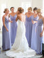 Elegant V-neck Spaghetti Strap A-line Long Bridesmaid Dress,PD3212