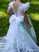 Cute Lace Appliques A-line Long Flower Girl Dresses FGS150