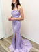 Elegant Purple Spaghetti Strap Mermaid Long Prom Dress,PD38083