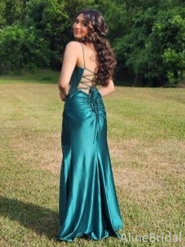 Elegant Sweetheart Spaghetti Strap Split Side Mermaid Long Prom Dress,PD38079