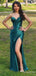 Elegant Sweetheart Spaghetti Strap Split Side Mermaid Long Prom Dress,PD38079