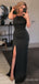 Simple Black Spaghetti Strap Backless Mermaid Long Prom Dress,PD38072