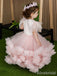 Cute Pink A-line Long Flower Girl Dresses, FGS163