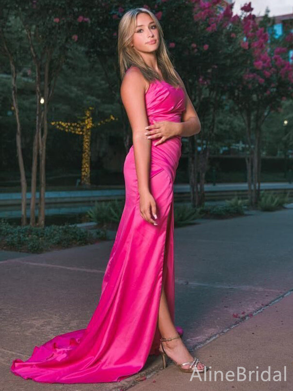 Elegant Sweetheart Spaghetti Strap Split Side Mermaid Long Prom Dress,PD38104